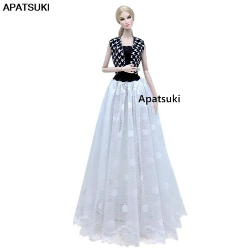 Vestito pois bianco nero - vestito,