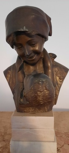 Statua scultura bronzo - scultura, in