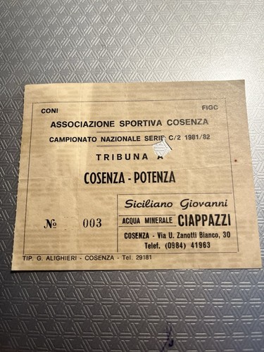 Cosenza potenza 1981 - cosenza-potenza, 1981/82