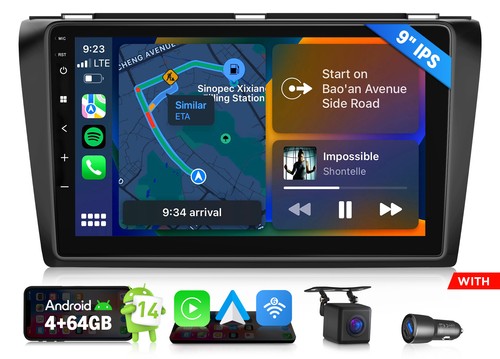 Autoradio android auto 4 64 - 9", 4+64