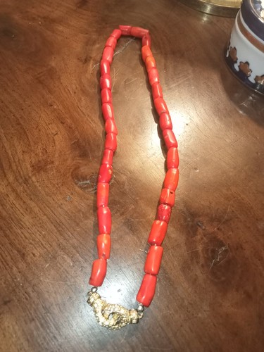 Collana vintage corallo rosso