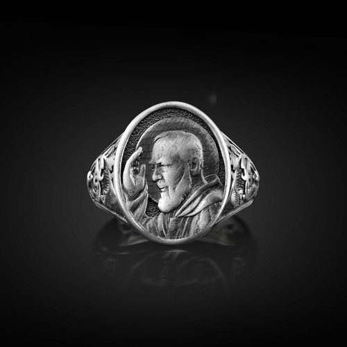 Anello uomo argento con - in,