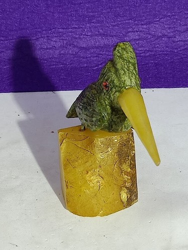 Scultura uccello onice giallo - scultura,