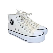 Sneakers Rock & Candy Kassian alte plateau donna 7,5 moda bianche stringate