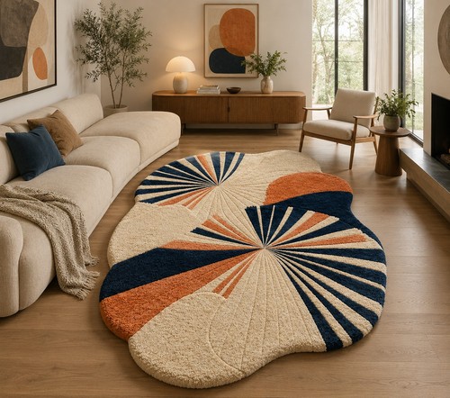 Tappeto moderno sunburst - moderno,