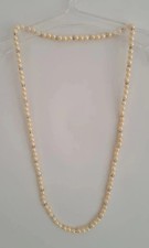 Collana lunga perle beige strass argentati donna ragazza artigianale pezzo unico