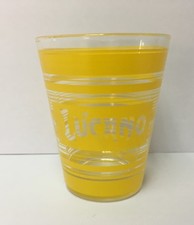 81059 Bicchiere pubblicitario in vetro Vintage - Amaro Lucano - h. 7,5 cm