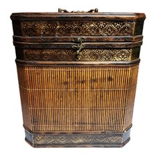 Vintage Rustic Bamboo 3 Slot