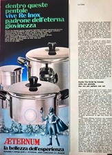 AETERNUM PENTOLE INOX RITAGLIO CLIPPING ANNI 60 ADVERTISING x14