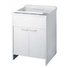 Negrari Mobile Lavatoio a 2 Ante in Pvc Garden con Lavabo e Kit Scarico Incluso