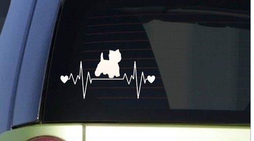 Adesivo westie heartbeat - adesivo,