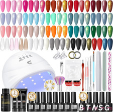 Kit Semipermanente Unghie,25Pcs Smalto Semipermanente Unghie Viola Blu Bianco La