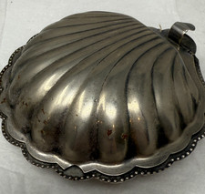 Antico piatto argento vintage su guscio di ferro piatto burro caviale vittoriano Hong Kong