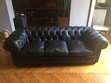 Divano 3 posti POLTRONA FRAU In Pelle Modello Chester colore Nero