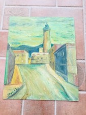 PITTURA ESPRESSIONISTA OLIO SU COMPENSATO FIRMATA STOCCHI OLD PAINTING