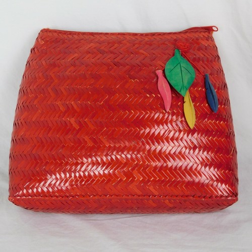 Borsa paglia vimini rosso