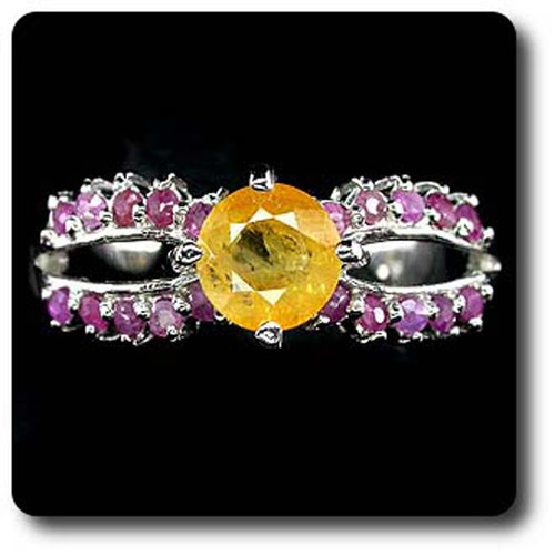 Anello zaffiro giallo rubino - zaffiro,