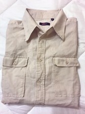 Camicia uomo di lino beige tg XL 52 manica corta Effect