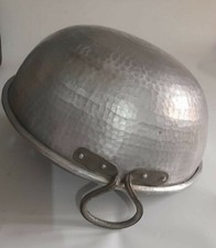 Paiolo o pentola alluminio artigianale martellata a mano fondo tondo con manici