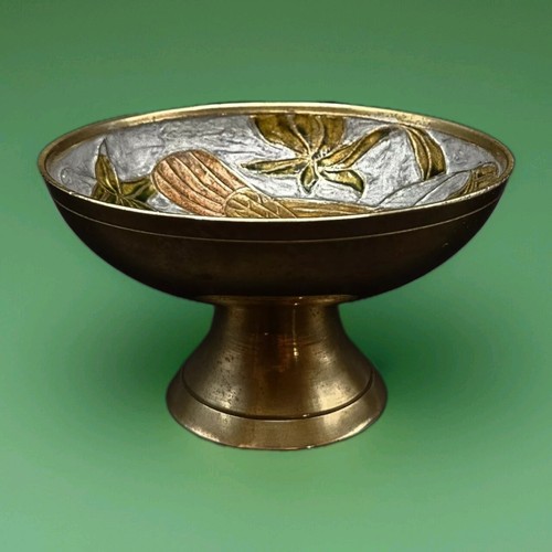 Vintage hand etched brass bowl - brass,