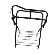 Portasella per cavalli, robusto supporto da pavimento in ferro per cavalieri