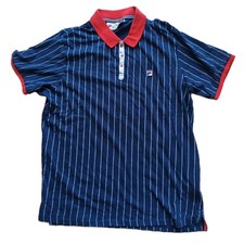 Fila Stripes polo tennis vintage BB1 classica Björn Borg retrò blu rosso M