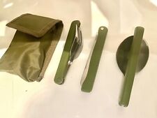 Kit Posate Pieghevoli Per  Campeggio Con Custodia Verde - Nuove Mai Usate !!!