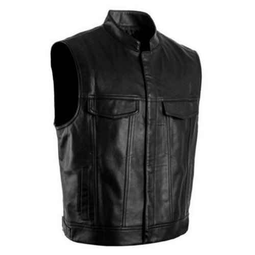 Gilet biker finta pelle
