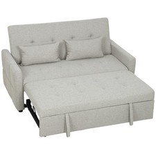 HOMCOM Divano Letto Clic Clac con Seduta da 2 Posti e 2 Cuscini Marrone