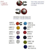 COPRIBOTTONI art113 ARGENTATI SMALTO e SMILE ARGENTO COPRI BOTTONI GEMELLI