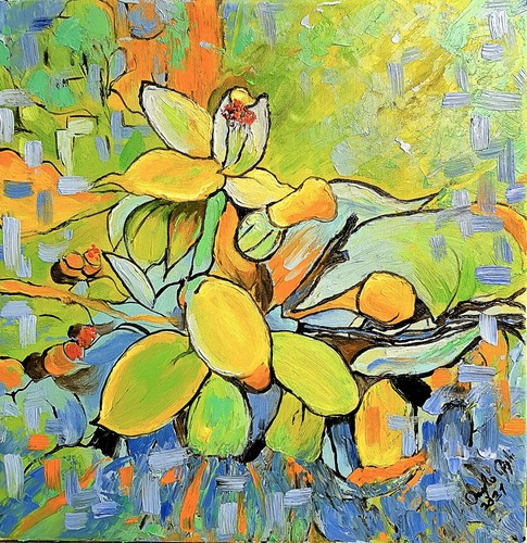 Dipinto olio tela - olio, su