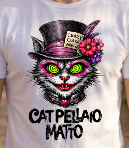 Shirt gatto cappellaio matto - cappellaio,