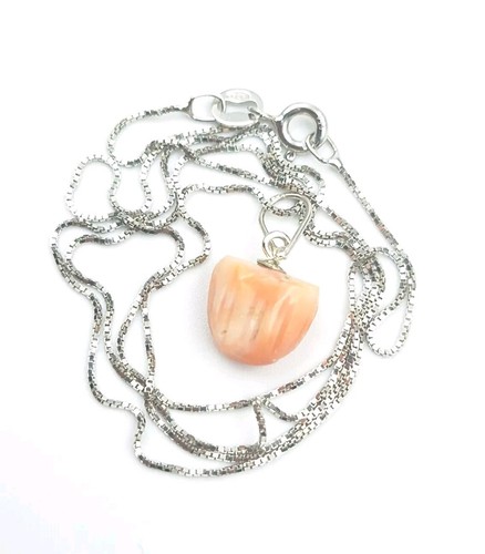 Collana ciondolo corallo rosa - ciondolo,
