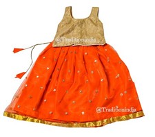 Set Lehenga arancione pronto