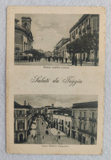 cartolina foggia saluti vedute corso piazza viaggiata 1918 formato piccolo