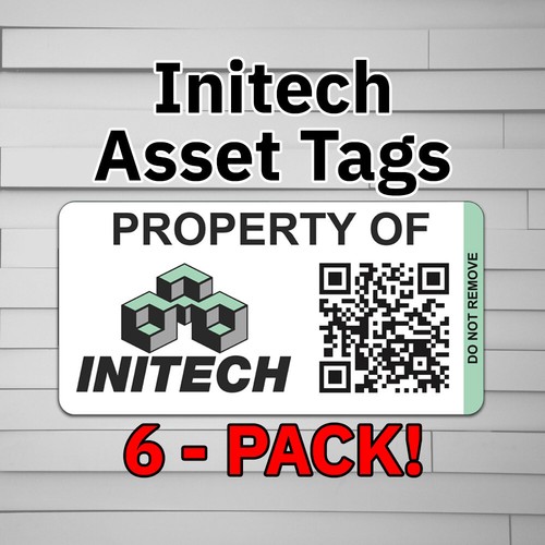 Initech asset tags adesivo - initech,