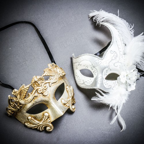 Maschera festa coppia - , glitter