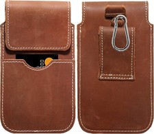 Borsa Per Cintura In Vera Pelle Per Samsung Galaxy S24 Custodia Case 1A Marrone