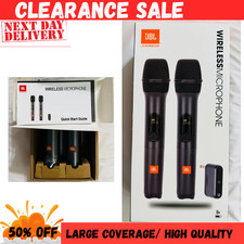 JBL Wireless Microphone System Set - Confezione da 2 per Karaoke Canto Cordless Mic Nuovo