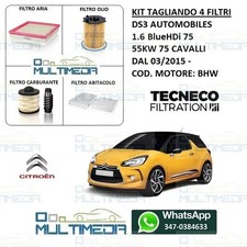 TAGLIANDO 4 FILTRI CITROEN DS3