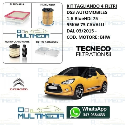 Tagliando filtri citroen ds3 - 4,