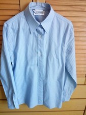 Shirt Sportmax Camicia donna righe celeste puro cotone ritorto Made in Italy