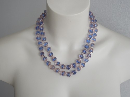 Collana vintage vetro blu - vintage, in