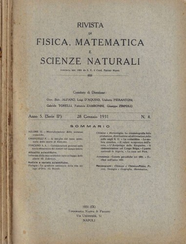 Rivista fisica matematica - di,