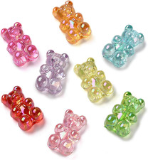 500 Perline Trasparenti in Acrilico a Forma Di Orsetto, Placcate in Colore AB, C