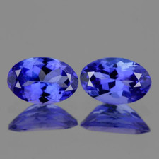 Tanzanite naturale viola blu ovale 6x4 mm 2 pezzi, impeccabile-VVS purezza