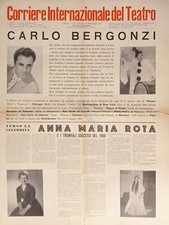 Corriere Internazionale del Teatro N. 16 - 1960 Carlo Bergonzi