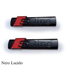 2x STEMMA ADESIVO BADGE NERO PER AUDI S-LINE A1 A3 A4 A5 A6 A7 Q3 Q5