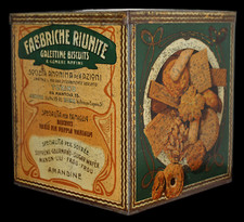 Antica Scatola Latta Espositore Fabbriche Riunite Gallettine Biscuits - Torino