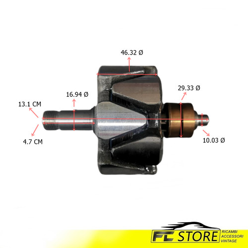 Rotore alternatore 50a 12v - rotore,